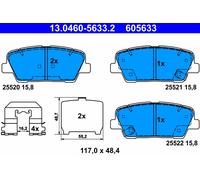 ATE 13.0460-5633.2 Set Pastiglia Freno, Freno a Disco per Hyundai, Kia