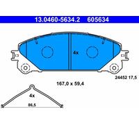 Set di pastiglie freno, freno a disco ATE 13.0460-5634.2