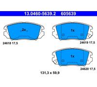 ATE 13.0460-5639.2 Kit pastiglie freno, Freno a disco per HYUNDAI