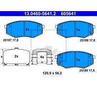 ATE 13.0460-5641.2 - Kit pastiglie freno asse anteriore 605641
