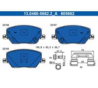 KIT PASTIGLIE FRENO ANT ATE FIAT 500X 2.0 D Mjt 4x4 103KW 14> 13046056622
