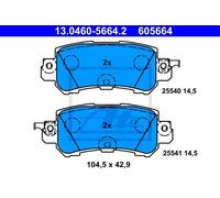 ATE 13.0460-5664.2 - Kit pastiglie freno asse posteriore 605664