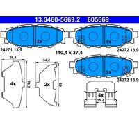 Set di pastiglie freno ATE 13.0460-5669.2, posteriore