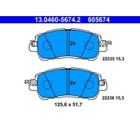 Set di pastiglie freno ATE 13.0460-5674.2, anteriore