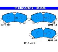 Kit Pastiglie Freno Freno A Disco Ate 13-0460-5686-2 per Nissan Renault Infiniti