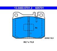 ATE 13.0460-5701.2 Kit pastiglie freno, Freno a disco per VW