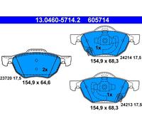 ATE 13.0460-5714.2 Kit pastiglie freno, Freno a disco per HONDA