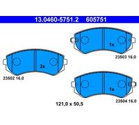 ATE 13.0460-5751.2 Kit pastiglie freno, Freno a disco per NISSAN