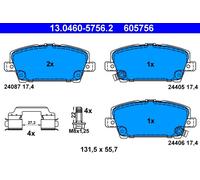 ATE 13.0460-5756.2 Kit pastiglie freno, Freno a disco per HONDA