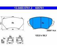 ATE Set pastiglie freno 13.0460-5761.2 anteriore