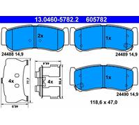ATE 13.0460-5782.2 Kit pastiglie freno, Freno a disco per HYUNDAI