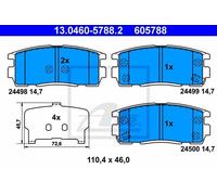 ATE 13.0460-5788.2 - Kit pastiglie freno asse posteriore 605788