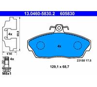 Set di pastiglie freno ATE 13.0460-5830.2, anteriore