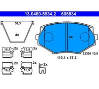 ATE 13.0460-5834.2 Kit pastiglie freno, Freno a disco per MAZDA