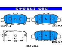 ATE 13.0460-5843.2 Kit pastiglie freno, Freno a disco per INFINITI,NISSAN,RENAUL