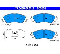 ATE 13.0460-5859.2 Kit pastiglie freno, Freno a disco per CHEVROLET,DAEWOO