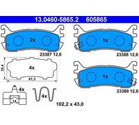 ATE 13.0460-5865.2 Kit pastiglie freno, Freno a disco per MAZDA
