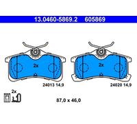 ATE 13.0460-5869.2 Kit pastiglie freno, Freno a disco per TOYOTA