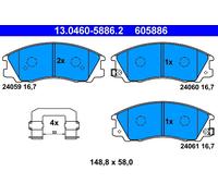 ATE 13.0460-5886.2 Kit pastiglie freno, Freno a disco per HYUNDAI