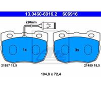 ATE 13.0460-6916.2 - Kit pastiglie freno asse anteriore 606916