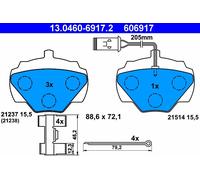 ATE 13.0460-6917.2 Kit pastiglie freno, Freno a disco per LAND ROVER