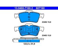 Set di pastiglie freno ATE 13.0460-7160.2, indietro