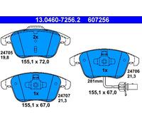 ATE Pastiglie freno 13.0460-7256.2 Set 4 anteriori per Audi A4/A5