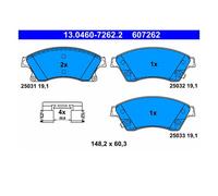 KIT PASTIGLIE FRENO ANT ATE CHEVROLET CRUZE Station 1.4 74KW 13> 13046072622