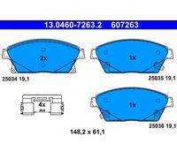 ATE 13.0460-7263.2 Kit pastiglie freno, Freno a disco per CHEVROLET,OPEL,VAUXHAL