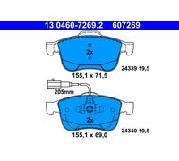 ATE 13.0460-7269.2 Kit pastiglie freno, Freno a disco per ALFA ROMEO