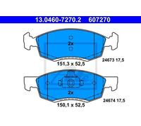 Set di pastiglie freno ATE 13.0460-7270.2, anteriore