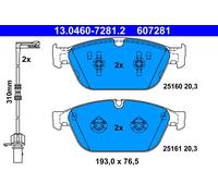 ATE 13.0460-7281.2 Kit pastiglie freno, Freno a disco per AUDI