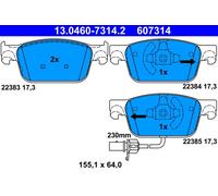 Set di pastiglie freno, freno a disco ATE 13.0460-7314.2