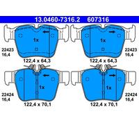 ATE 13.0460-7316.2 Kit pastiglie freno, Freno a disco per MERCEDES-BENZ