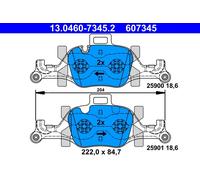 Set di pastiglie freno ATE 13.0460-7345.2, anteriore