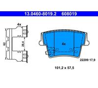 ATE 13.0460-8019.2 Kit pastiglie freno, Freno a disco per CHRYSLER,LANCIA