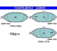 ATE 13.0470-2610.2 Kit pastiglie freno, Freno a disco per MERCEDES-BENZ
