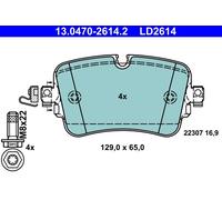 Set di pastiglie freno, freno a disco ATE Ceramic 13.0470-2614.2