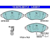 ATE 13.0470-2617.2 Kit pastiglie freno, Freno a disco per AUDI,CUPRA,SEAT,SKODA,