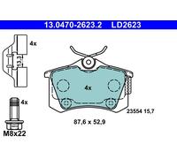 Set di pastiglie freno ATE 13.0470-2623.2, posteriore, Ceramica