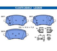 ATE Kit pastiglie freni 13.0470-2649.2, freno a disco anteriore per Ford Puma