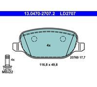 ATE 13.0470-2707.2 Kit pastiglie freno a disco ALFA ROMEO LANCIA