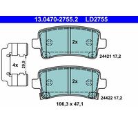 ATE 13.0470-2755.2 Kit pastiglie freno, Freno a disco per CHEVROLET,OPEL,SAAB,VA