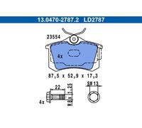 ATE 13.0470-2787.2 Kit pastiglie freni