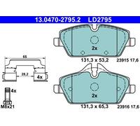 Set di pastiglie freno ATE 13.0470-2795.2, anteriore, Ceramica