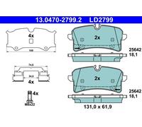 Set di pastiglie freno ATE 13.0470-2799.2, posteriore, Ceramica