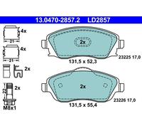 ATE 13.0470-2857.2 Kit pastiglie freno, Freno a disco per OPEL,VAUXHALL