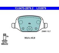 ATE 13.0470-2879.2 Kit pastiglie freno, Freno a disco per ABARTH,CITROËN,FIAT,LA