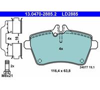 ATE 13.0470-2885.2 Kit pastiglie freno, Freno a disco per MERCEDES-BENZ