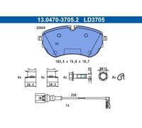 ATE 13.0470-3705.2 Kit pastiglie freno, Freno a disco per VW